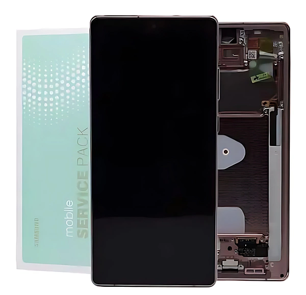 For Samsung Note 20 , N980 - Replacement AMOLED Touch Screen Assembly With Chassis - Mystic Bronze - Service Pack - GH82 - 23495B