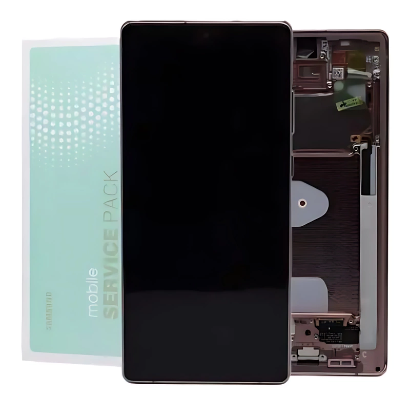 For Samsung Note 20 , N980 - Replacement AMOLED Touch Screen Assembly With Chassis - Mystic Bronze - Service Pack - GH82 - 23495B