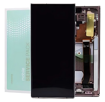 For Samsung Note 20 Ultra 5G , N986 - Replacement AMOLED Touch Screen Assembly With Chassis - Mystic Bronze - Service Pack - GH82 - 31453D