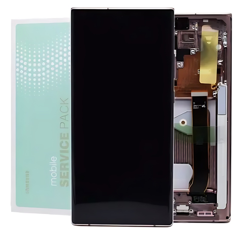 For Samsung Note 20 Ultra 5G , N986 - Replacement AMOLED Touch Screen Assembly With Chassis - Mystic Bronze - Service Pack - GH82 - 31453D