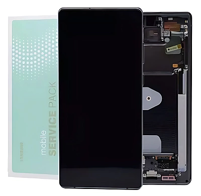 For Samsung Note 20 , N980 - Replacement AMOLED Touch Screen Assembly With Chassis - Mystic Grey - Service Pack - GH82 - 23733A