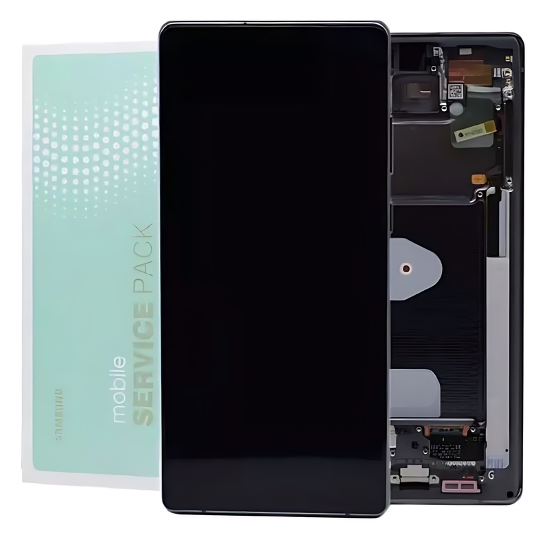 For Samsung Note 20 , N980 - Replacement AMOLED Touch Screen Assembly With Chassis - Mystic Grey - Service Pack - GH82 - 23733A