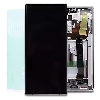 For Samsung Note 20 Ultra 5G , N986 - Replacement AMOLED Touch Screen Assembly With Chassis - Mystic White - Service Pack - GH82 - 23596C