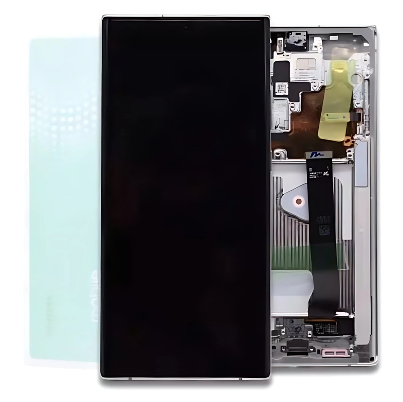 For Samsung Note 20 Ultra 5G , N986 - Replacement AMOLED Touch Screen Assembly With Chassis - Mystic White - Service Pack - GH82 - 23596C