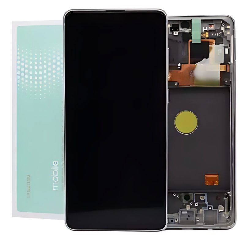 For Samsung Note 10 Lite , N770 - Replacement AMOLED Touch Screen Assembly With Chassis - Silver - Service Pack - GH82 - 22055B