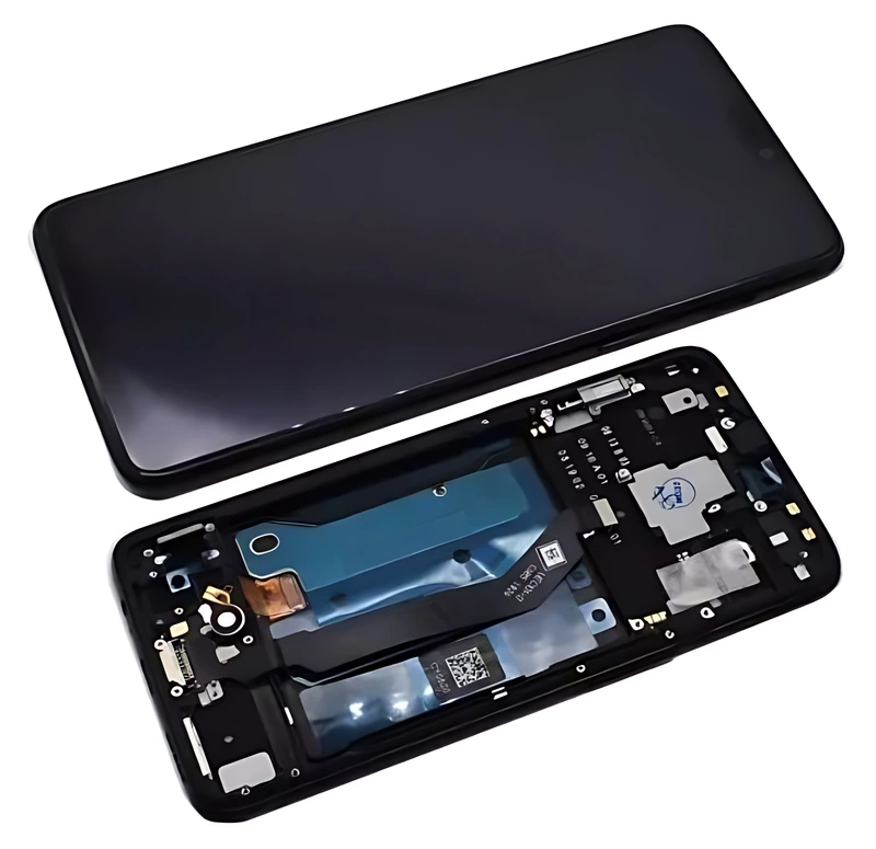 Genuine OnePlus 6 - Replacement AMOLED Touch Screen Assembly With Chassis And Small Parts - Mirror Black - Authorised