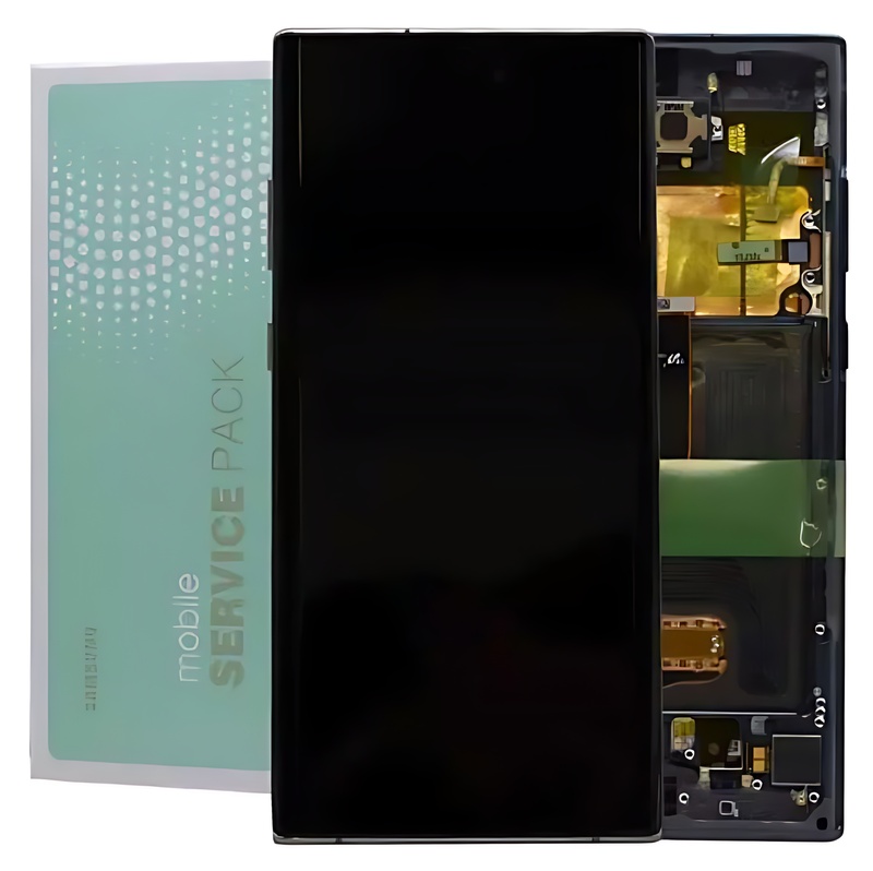 For Samsung Note 10 N970 - Replacement AMOLED Touch Screen Assembly With Chassis Aura Black - Service Pack - GH82 - 20818A