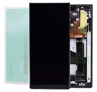 For Samsung Note 20 Ultra 5G - Replacement Screen AMOLED Touch Screen Assembly With Chassis Mystic Black - Service Pack - N986 GH82 - 23596A