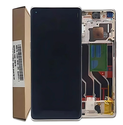 Genuine Oppo Reno5 Pro 5G , Find X3 Neo - Replacement AMOLED Touch Screen Assembly With Frame - Galactic Silver - Authorised