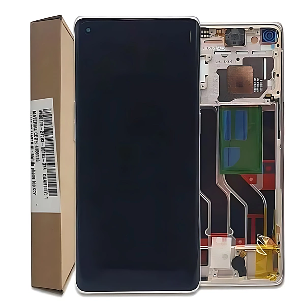 Genuine Oppo Reno5 Pro 5G , Find X3 Neo - Replacement AMOLED Touch Screen Assembly With Frame - Galactic Silver - Authorised
