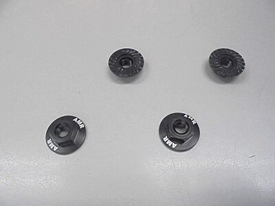 Serrated Large Diameter 1:10 Aluminium Wheel Nuts (4) Black