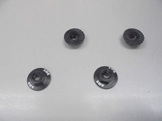 Serrated Large Diameter 1:10 Aluminium Wheel Nuts (4) Black