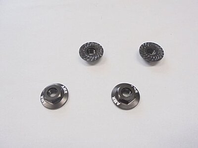 Serrated Large Diameter 1:10 Aluminium Wheel Nuts (4) Gun Metal