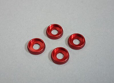 M4 Flat Head Washer (4) Red M4 Flat Head Washer (4) Red