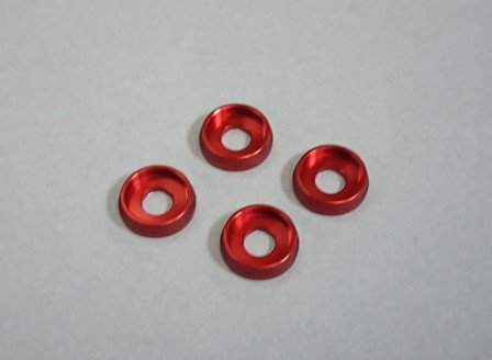 M4 Flat Head Washer (4) Red M4 Flat Head Washer (4) Red