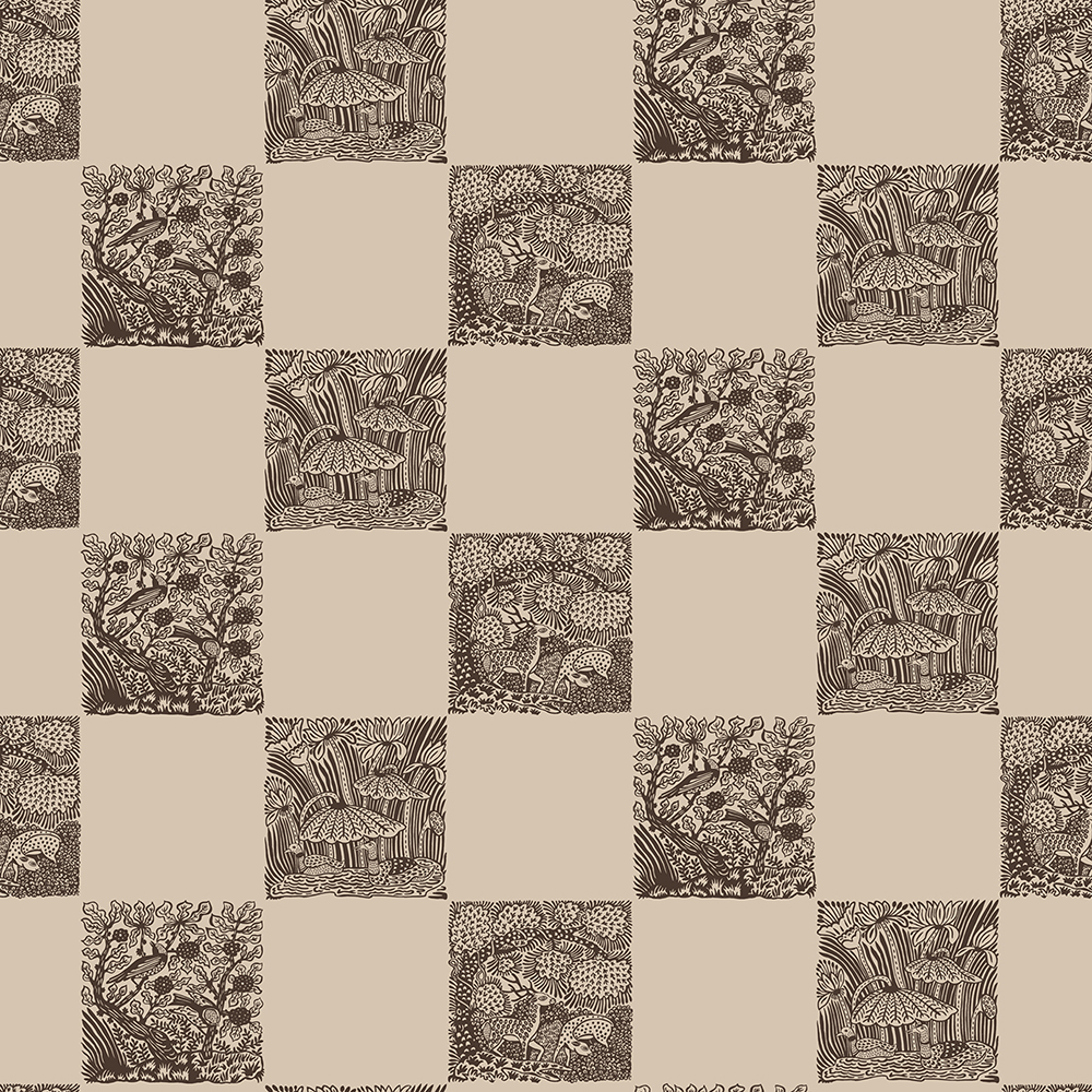 Animal Check Wallpaper - Chimney - Cromwell Stone Animal Check Wallpaper - Chimney - Cromwell Stone