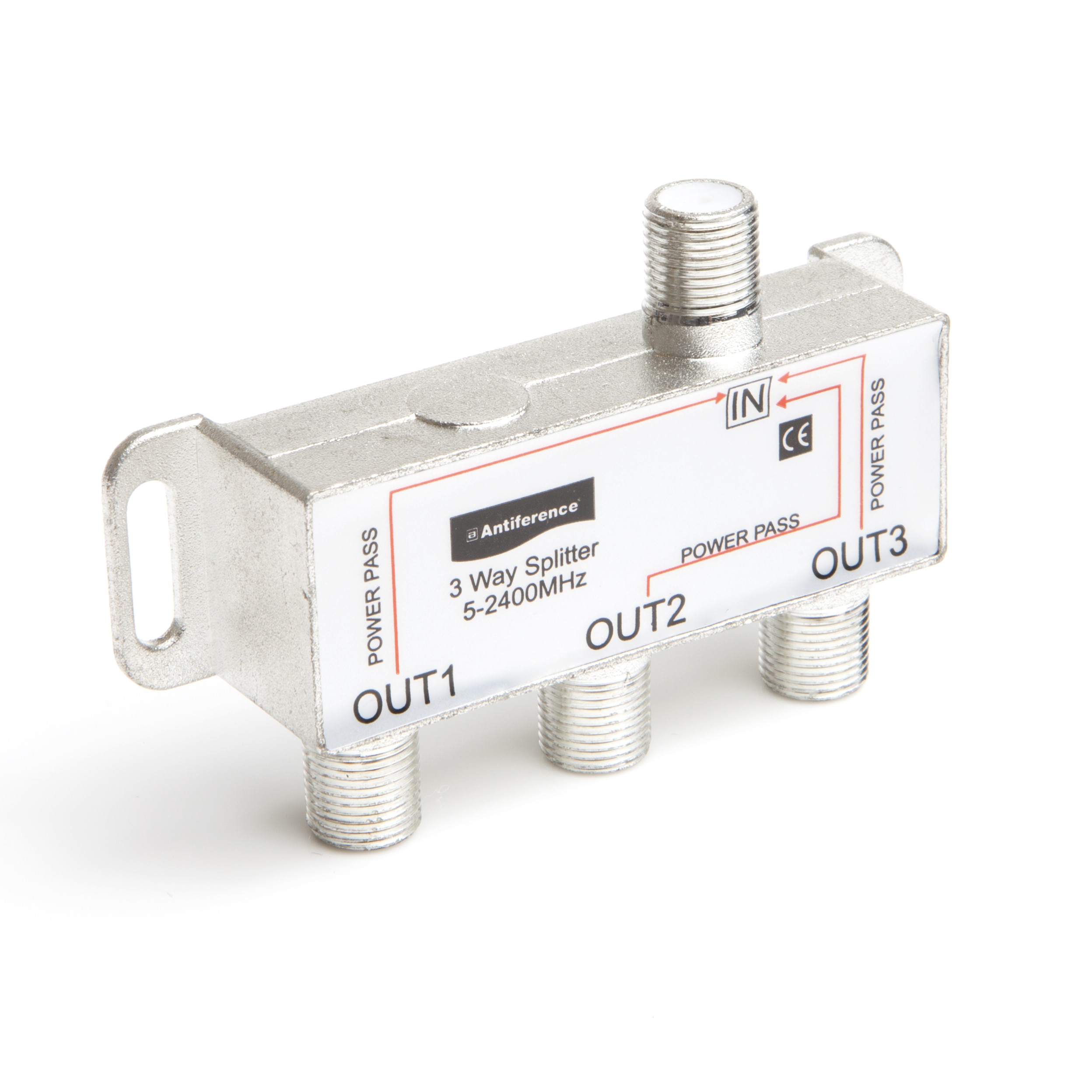 Antiference Indoor F Type Splitter 3 Way