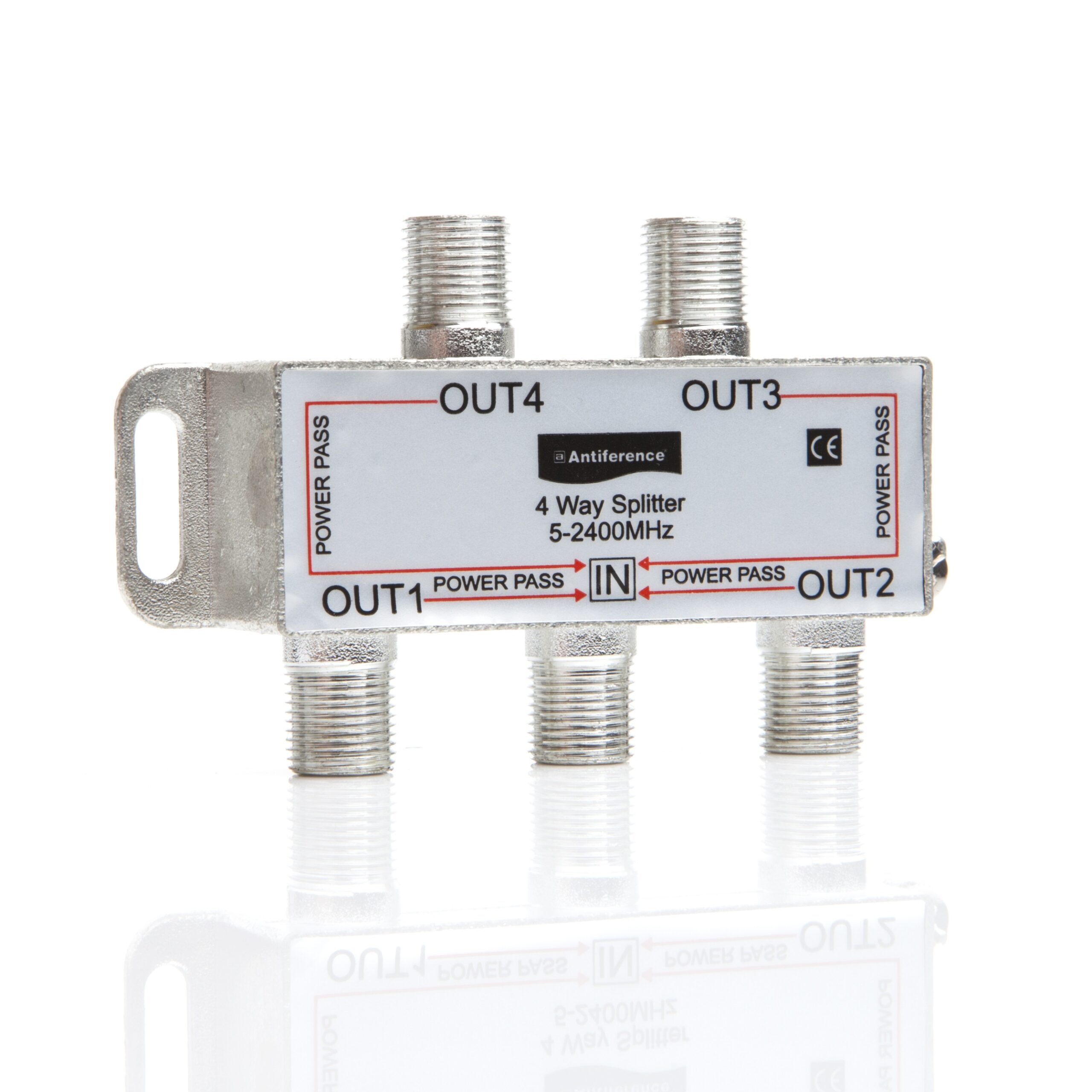 Antiference Indoor F Type Splitter 4 Way