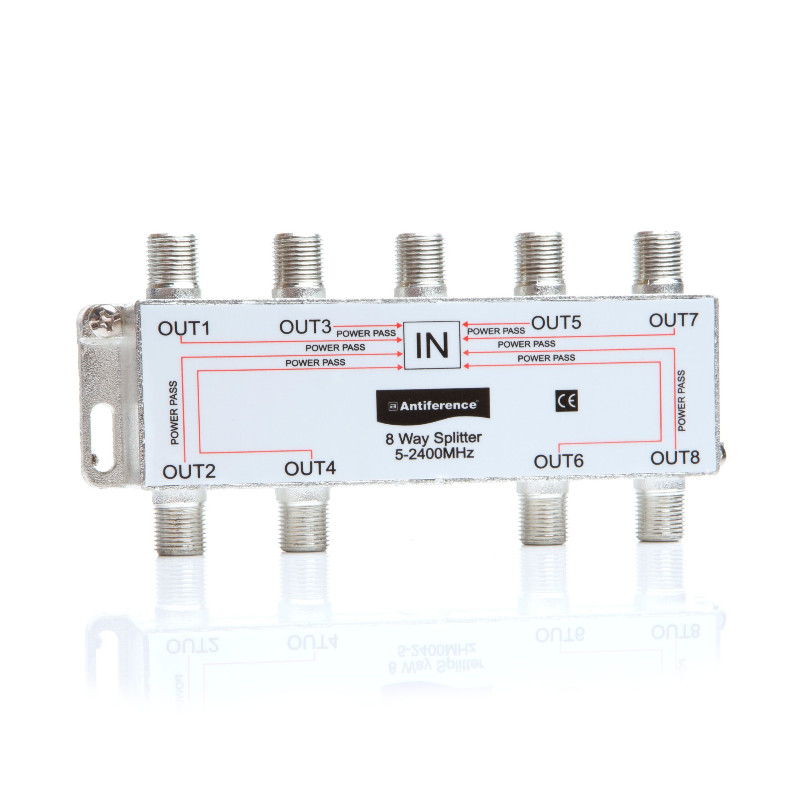 Antiference Indoor F Type Splitter 8 Way