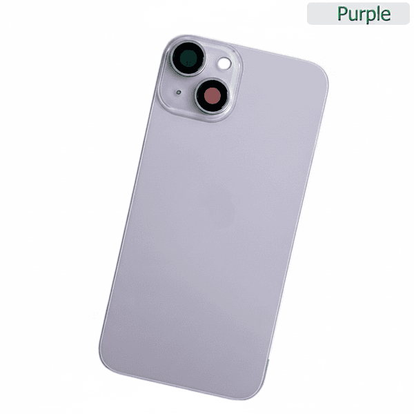 Apple iPhone 14 - Replacement Back , Rear Glass With Camera Lens & Brackets - No Logo - Purple