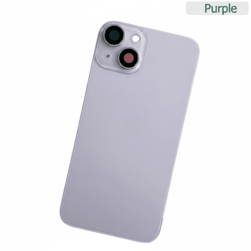 Apple iPhone 14 - Replacement Back , Rear Glass With Camera Lens & Brackets - No Logo - Purple