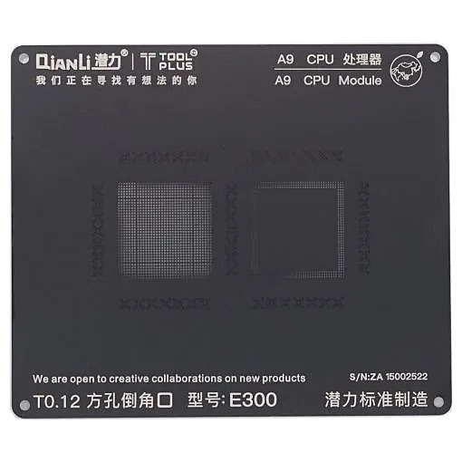 Apple iPhone 6s , 6s Plus - QianLi iBlack 2D Apple A9 CPU Chip BGA Stencil Template - Black