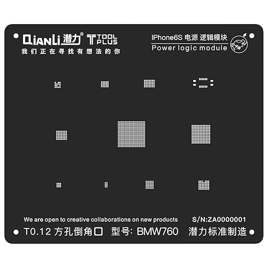 Apple iPhone 6s , 6s Plus - QianLi iBlack 2D Power Logic Module BGA Stencil Template - Black