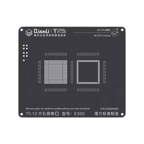 Apple iPhone 6s , 6s Plus - QianLi iBlack 3D Apple A9 CPU Chip BGA Stencil Template - Black