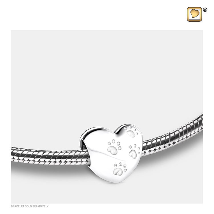 Zilveren LoveUrns Askraal LoveHeart met Pootafdrukjes