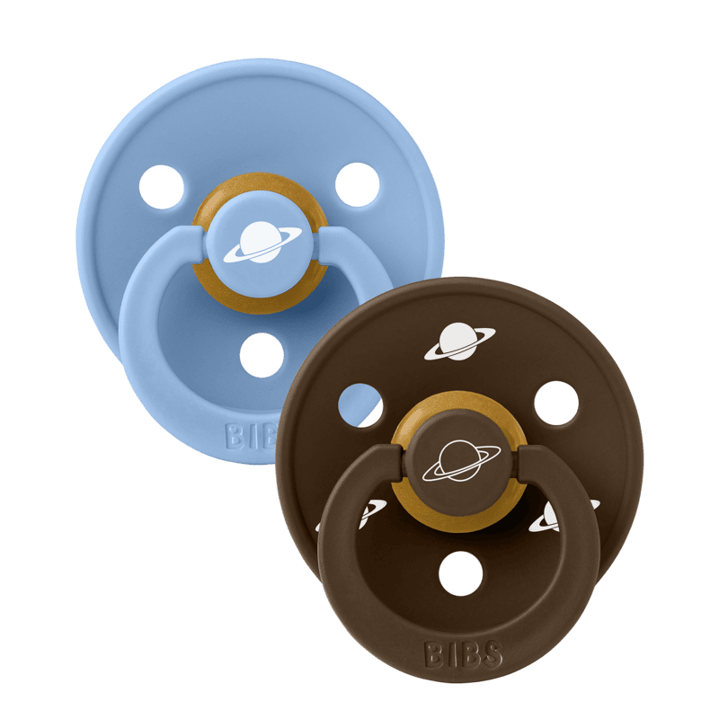 BIBS x Planet Nusa Pacifier  Colour 2 PACK Latex Size 2 Sky Blue Mix