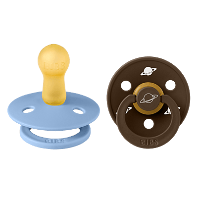 BIBS x Planet Nusa Pacifier  Colour 2 PACK Latex Size 2 Sky Blue Mix