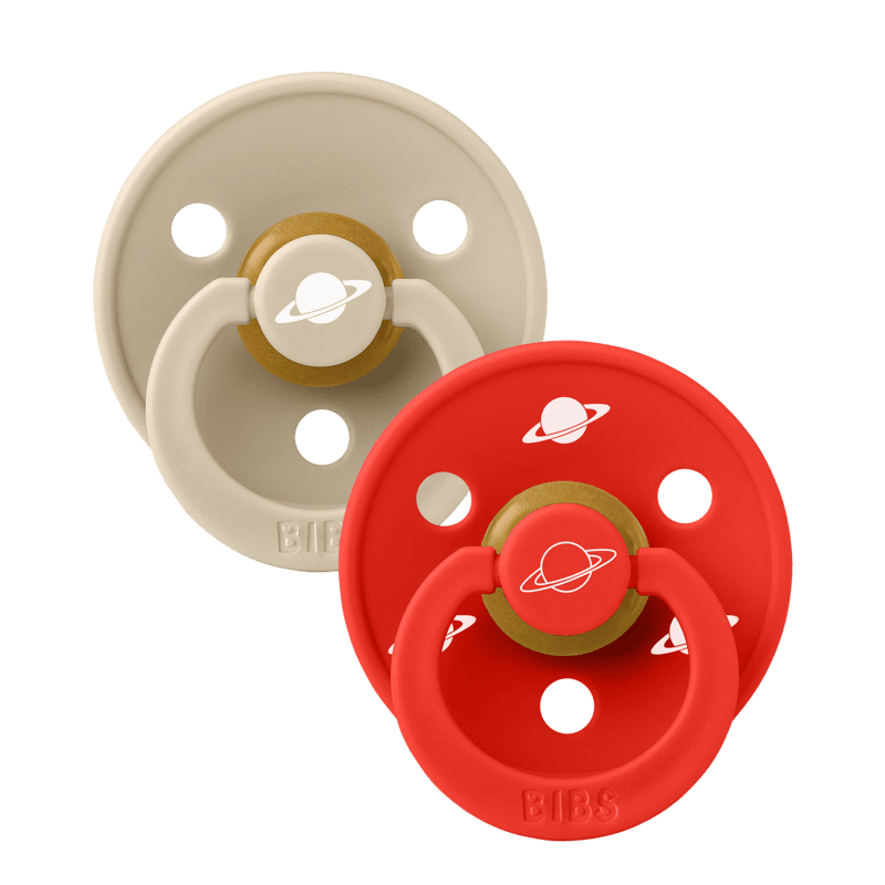 BIBS x Planet Nusa Pacifier  Colour 2 PACK Latex Size 2 Vanilla Mix