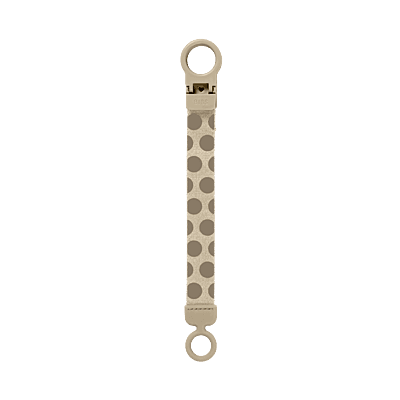 Bibs Studio Pacifier Clip Loop Polka Mega Vanilla Dark Oak