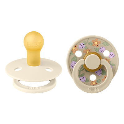 Bibs x Liberty 2 Pack Colour Strawberries and Cream Latex Size 1 Ivory Mix