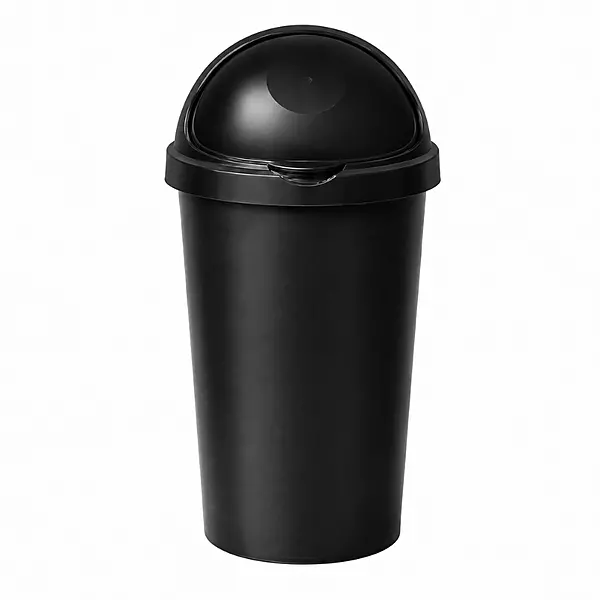 BLACK BULLET BIN WITH BLACK TOP LID-50LTR
