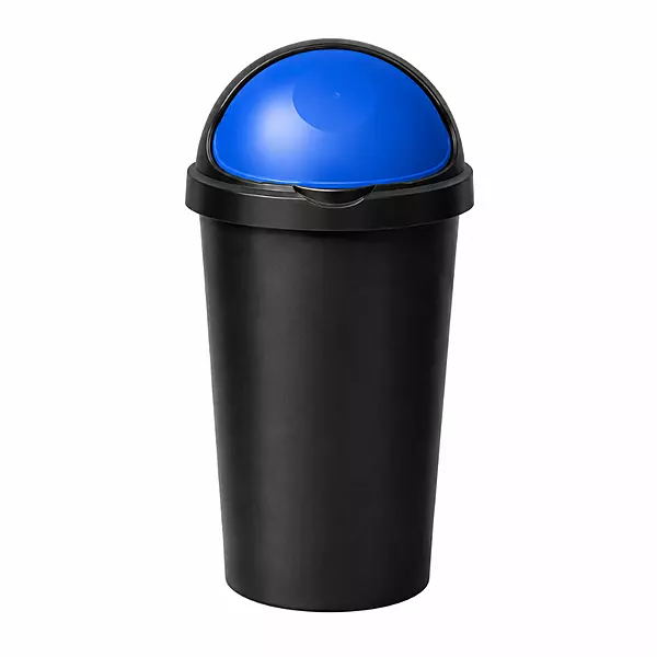 BLACK BULLET BIN WITH BLUE TOP LID-50LTR