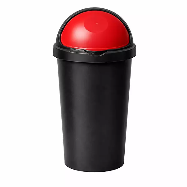 BLACK BULLET BIN WITH RED TOP LID-50LTR