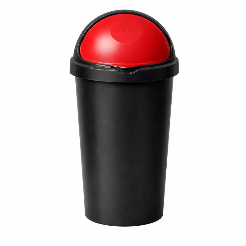 BLACK BULLET BIN WITH RED TOP LID-50LTR