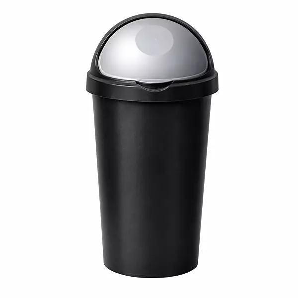 BLACK BULLET BIN WITH SILVER TOP LID-50LTR