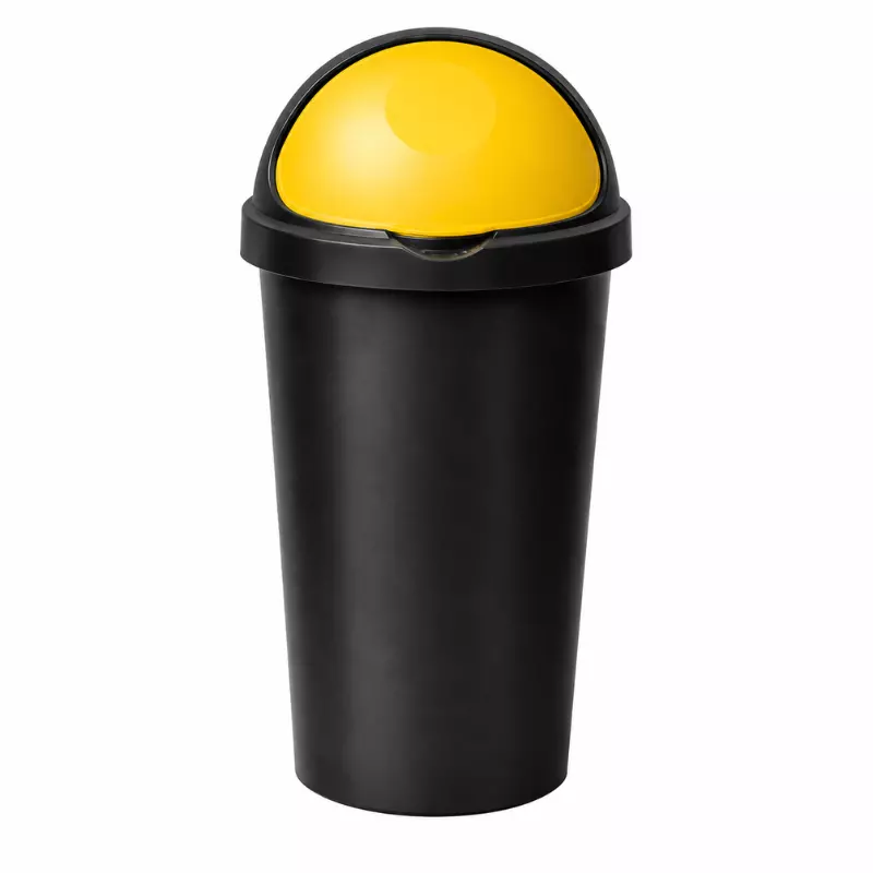 BLACK BULLET BIN WITH YELLOW TOP LID-50LTR