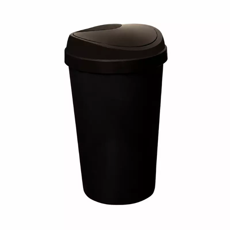 BLACK TOUCH TOP BIN WITH BLACK TOP LID-50LTR
