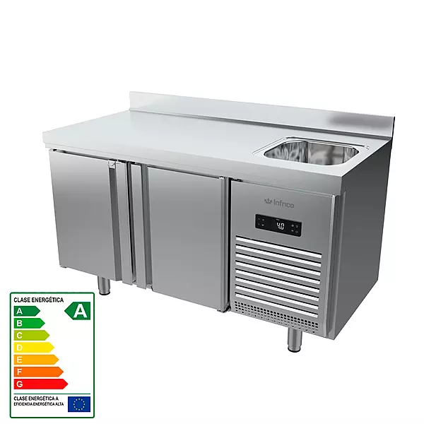 Mesa de refrigeración con fregadero Fondo 70 BMGN 1470 F