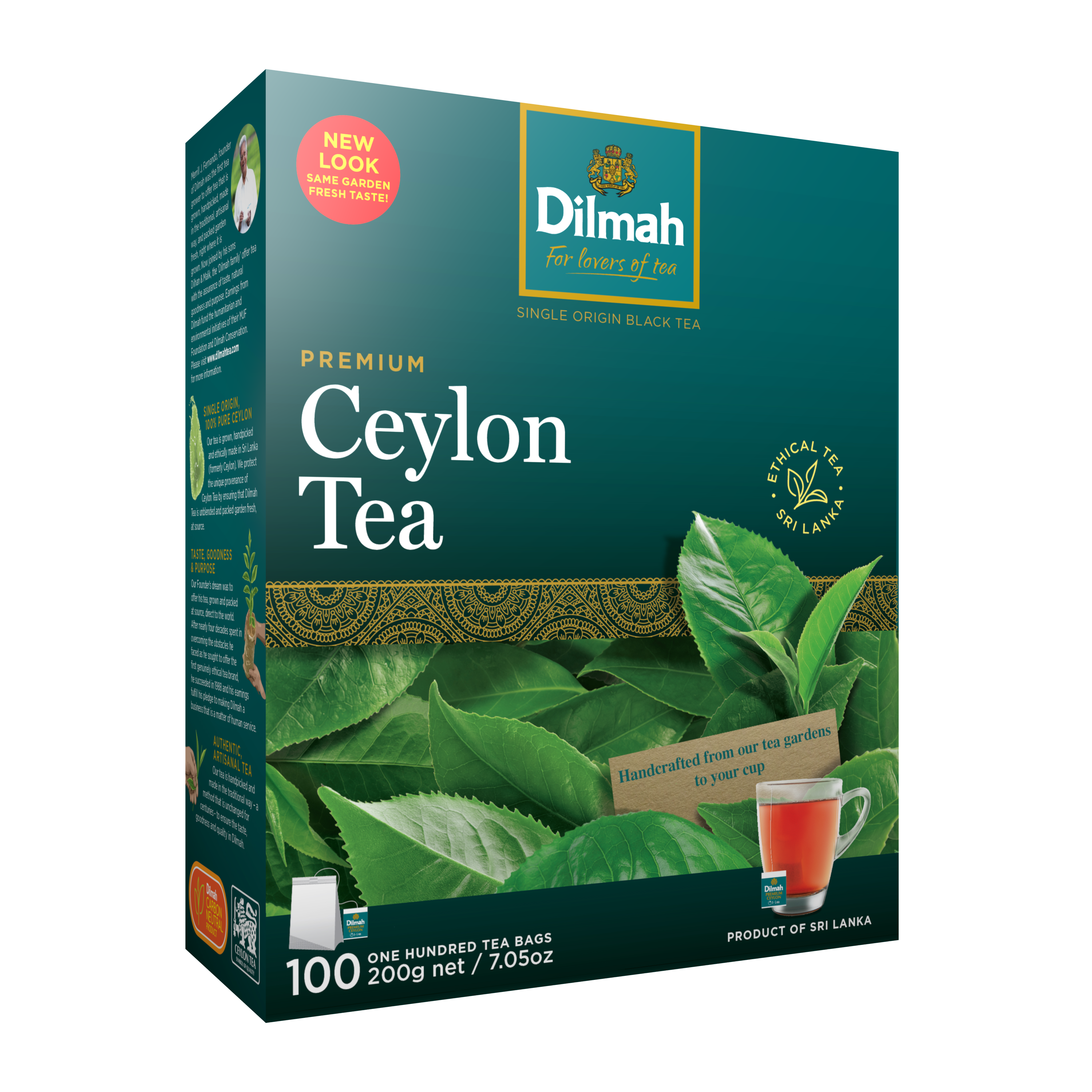 DILMAH TAGLESS TBAG Premium Ceylon Black Tea 100