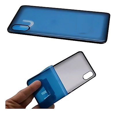 Genuine Xiaomi Mi 8 - Replacement Battery Cover , Rear Panel With Adhesive - Clear , Transparent - Original