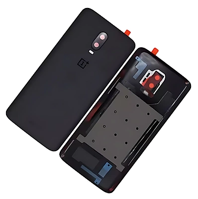 Genuine OnePlus 6T - Replacement Battery Cover , Rear Panel With Camera Lens & Adhesive - Mirror Black - Original