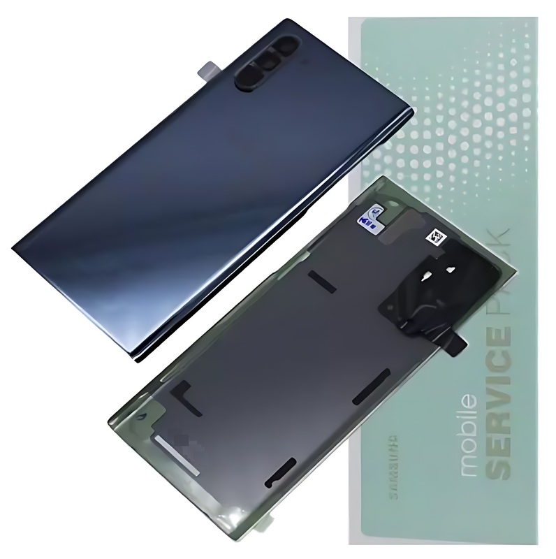 For Samsung Note 10 , N970 - Replacement Battery Cover , Rear Panel With Camera Lens - Aura Black - Service Pack - GH82 - 20528A