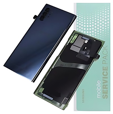 For Samsung Note 10 Plus , N975 , N976 - Replacement Battery Cover , Rear Panel With Camera Lens - Aura Black - Service Pack - GH82 - 20588A