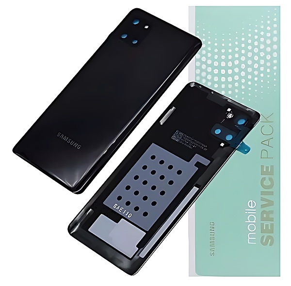 For Samsung Note 10 Lite , N770 - Replacement Battery Cover , Rear Panel With Camera Lens - Aura Black - Service Pack - GH82 - 21972A