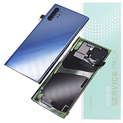 For Samsung Note 10 Plus , N975 , N976 - Replacement Battery Cover , Rear Panel With Camera Lens - Aura Blue - Service Pack - GH82 - 20588D