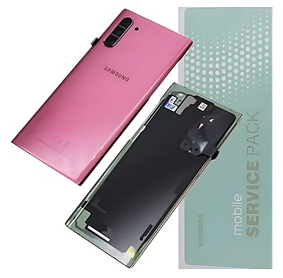 For Samsung Note 10 , N970 - Replacement Battery Cover , Rear Panel With Camera Lens - Aura Pink - Service Pack - GH82 - 20528F